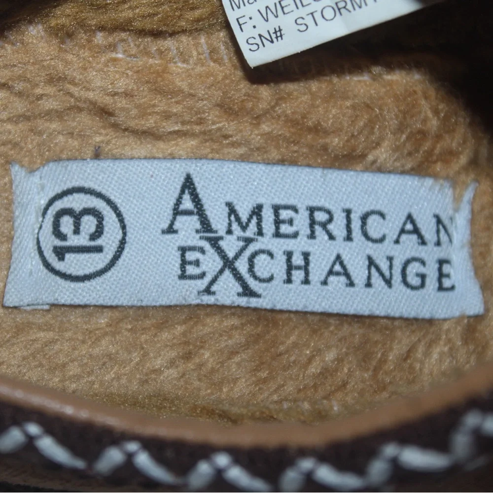 American Exchange Boys 13 M Tan Slip-On Shoes moccasins with Woven Trim